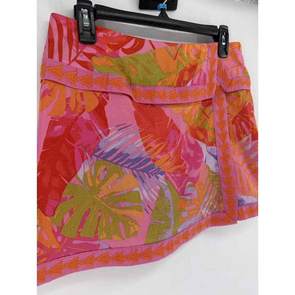 Vibrant Pink Tropical Mini Skirt - Picture 2 of 8